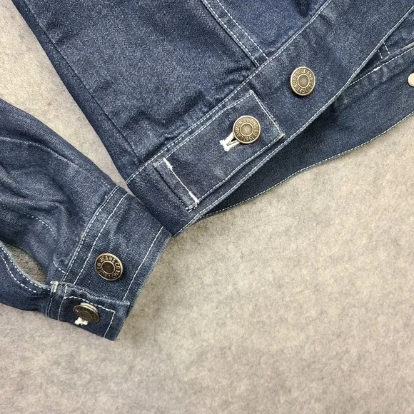 Vintage Lauren Ralph Lauren Trucker Jacket Women's Petite M Blue Denim Y2K - Picture 10 of 10